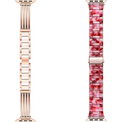 Posh Tech Clara Claire 2-pack Apple Watch® Watchbands In Rose Gold