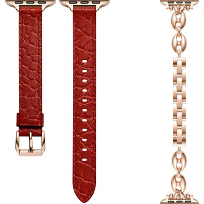 Posh Tech Cleo Poppy 2-pack Apple Watch® Watchbands In Rose Gold