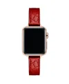 Posh Tech Cleo Skinny Croc Leather Band For Apple Watch In Black