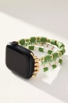 Posh Tech Emily Elastic Beaded Apple Watch Band In Green