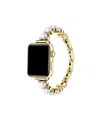 Posh Tech Grace Cultivated Pearl And Metal Band For Apple Watch, Fits All Apple Watch Models In Gold