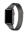 Posh Tech Unisex Milanese Graphite Stainless Steel Mesh 2 Piece Strap For Apple Watch Sizes In Graphite