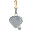 Posh Tech Leather Airtag Bag Charm In Gray