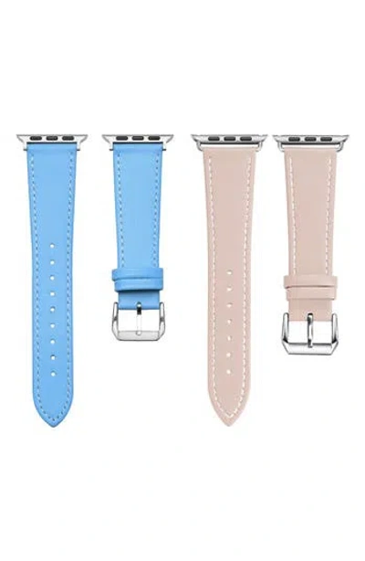 Posh Tech Leather Bands For Apple Watch In Multi
