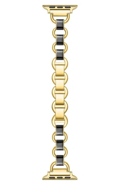 Posh Tech Lottie Apple Watch Watchband In Gold/black