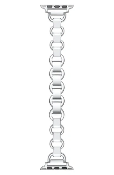 Posh Tech Lottie Watchband For Apple Watch In Silver/white