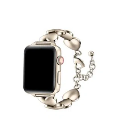 Posh Tech Lover Heart Stainless Steel Band For Apple Watch In Gold