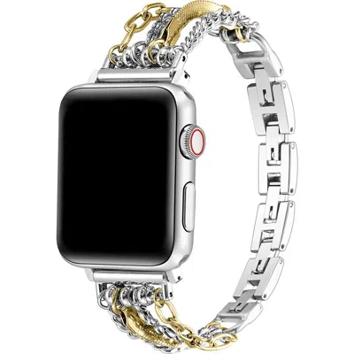Posh Tech Luca Mixed Metal Chain Watchband In Metallic