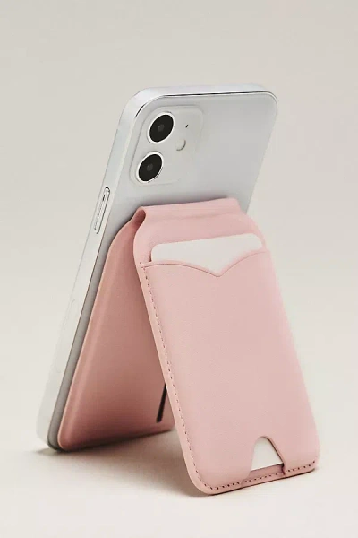 Posh Tech Magnetic Wallet And Mirror Phone Stand In Pink