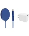 Posh Tech Magnetic Wireless Charging For Iphone 12/13 Series With Type-c Power Adapter In Blue