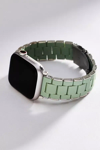 Posh Tech Orla Silicone & Stainless Steel Apple Watch Band In Green