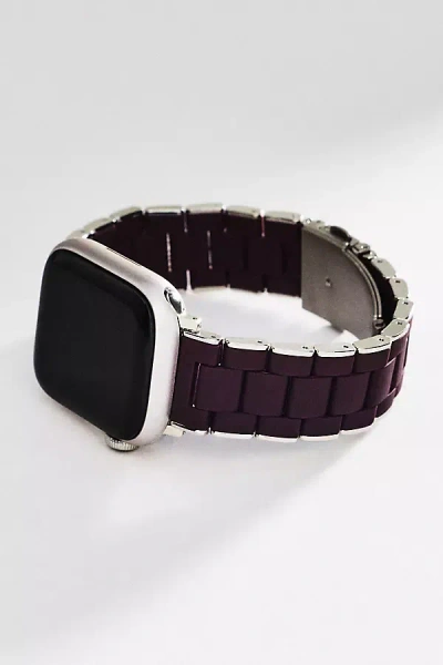 Posh Tech Orla Silicone & Stainless Steel Apple Watch Band In Burgundy