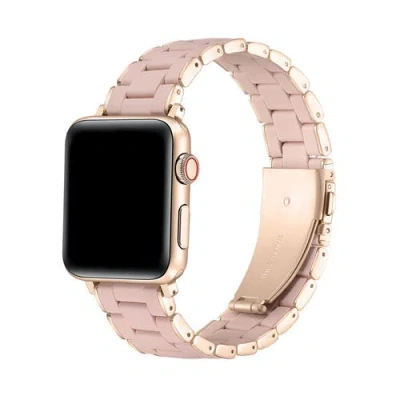 Posh Tech Orla Silicone + Stainless Steel Band For Apple Watch In Pink