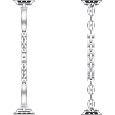 Posh Tech Poppy Alexis 2-pack Apple Watch® Watchbands In Silver