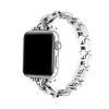 Posh Tech Poppy Stainless Steel And Rhinestone Link Band For Apple Watch In Metallic