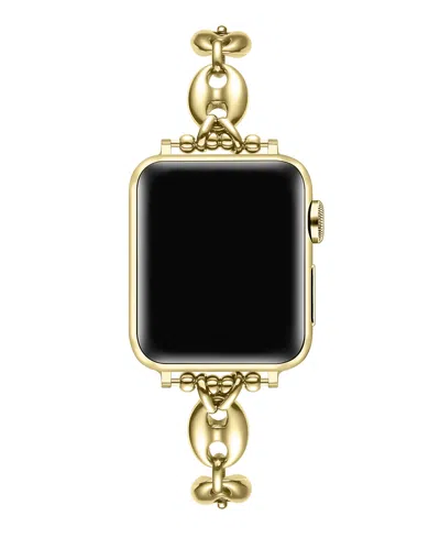 Posh Tech Poppy Stainless Steel Link Band For Apple Watch In Gold