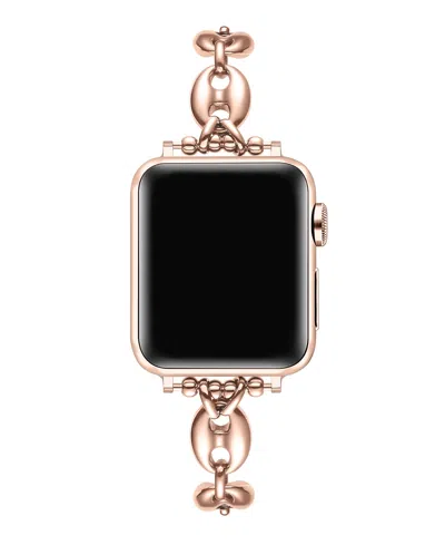 Posh Tech Poppy Stainless Steel Link Band For Apple Watch In Gold
