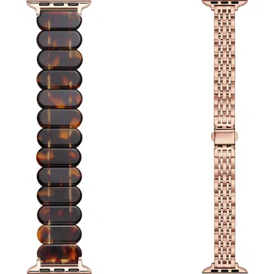 Posh Tech Rainey Skinny Reese 2-pack Assorted Apple Watch® Watchbands In Brown Assorted