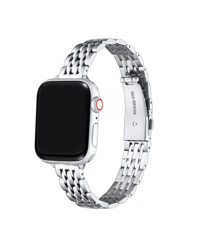 Posh Tech Rainey Skinny Stainless Steel Band For Apple Watch 44,45,46,49mm In Silver-tone