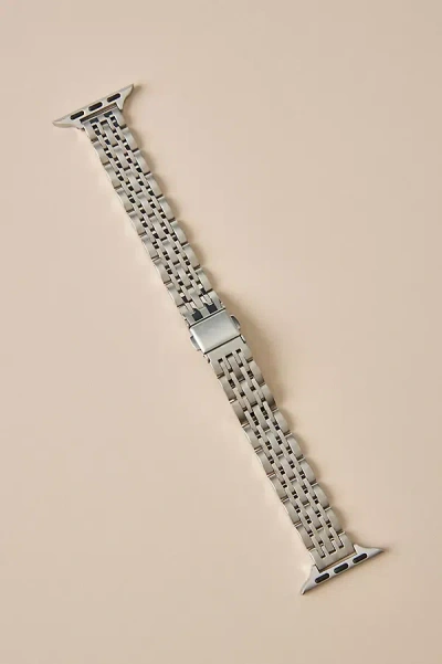 Posh Tech Rainey Skinny Stainless Steel Apple Watch Band In Silver