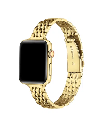 Posh Tech Rainey Skinny Stainless Steel Band For Apple Watch In Gold