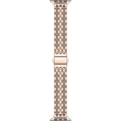 Posh Tech Remy Rhinestone & Stainless Steel Apple Watch® Watchband In Gold