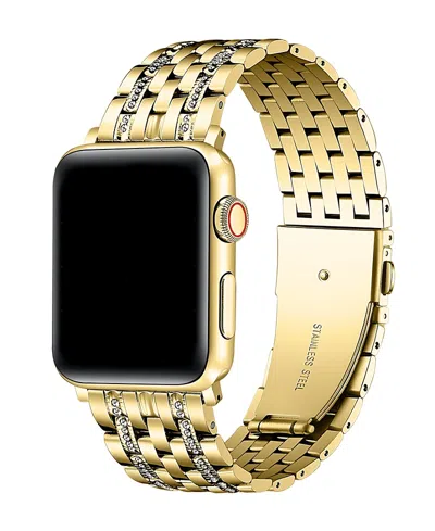 Posh Tech Remy Rhinestone Stainless Steel Band For Apple Watch In Gold