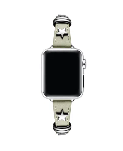 Posh Tech Rodeo Star Leather Band For Apple Watch In Gray