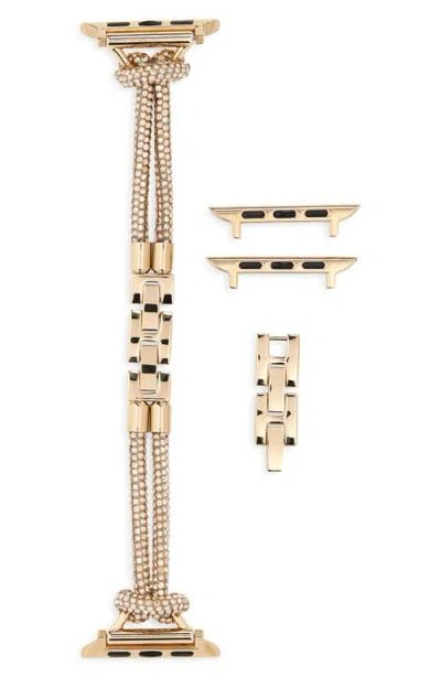 Posh Tech Serena Pavé Crystal Apple Watch® Watchband In Gold