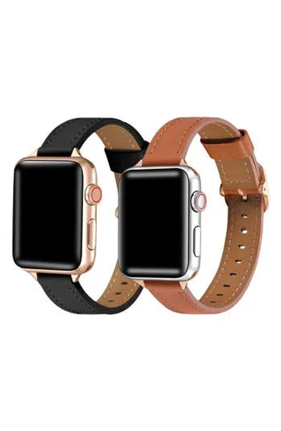 Posh Tech Set Of 2 Faux Leather Watchbands In Multi