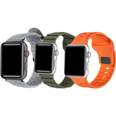 Posh Tech Set Of 3 Ridge & Echo Watchbands In Multi