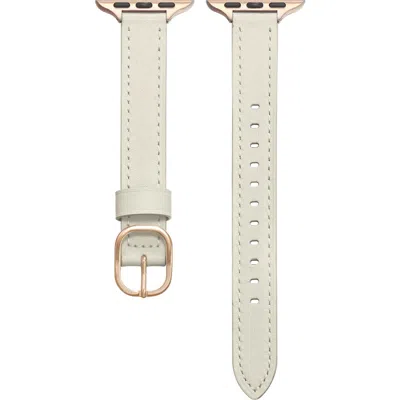 Posh Tech Skinny Faux Leather Watchband In Neutral