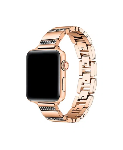 Posh Tech Soleil Rhinestone + Stainless Steel Band For Apple Watch In Metallic