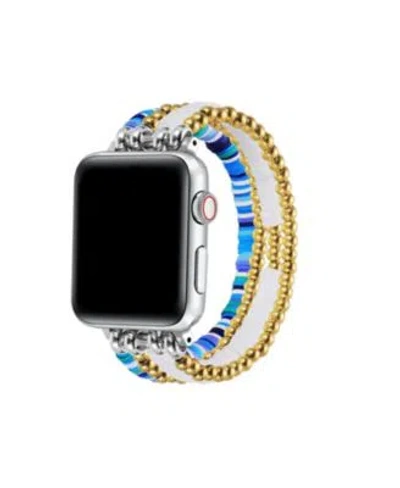 Posh Tech Summer Beaded Band For Apple Watch In Blue