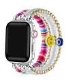 Posh Tech Unisex Bestie Beaded Band For Apple Watch Collection In Pink