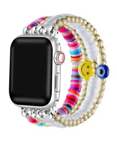 Posh Tech Unisex Bestie Beaded Band For Apple Watch Collection In Pink