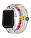 Posh Tech Unisex Bestie Beaded Band For Apple Watch Collection In Rainbow