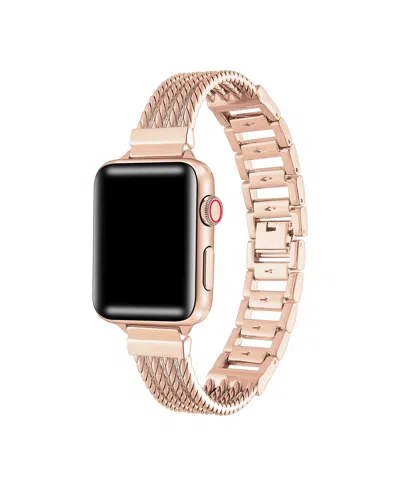 Posh Tech Unisex Clara Stainless Steel Bracelet Band For Apple Watch Size-38mm,40mm,41mm In Rose Gold