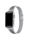 Posh Tech Unisex Eliza Stainless Steel Bicolor Band For Apple Watch Size- 42mm, 44mm, 45mm, 49mm In Silver,black