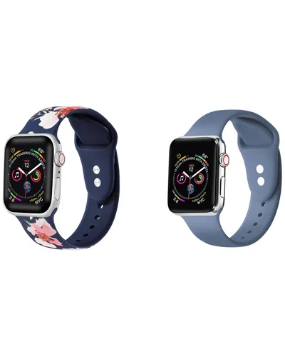 Posh Tech Unisex Silicone Watch Strap, Set Of 2
