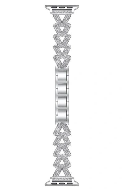 Posh Tech Valentina Stainless Steel & Rhinestone Apple Watch® Bracelet Watchband In Metallic