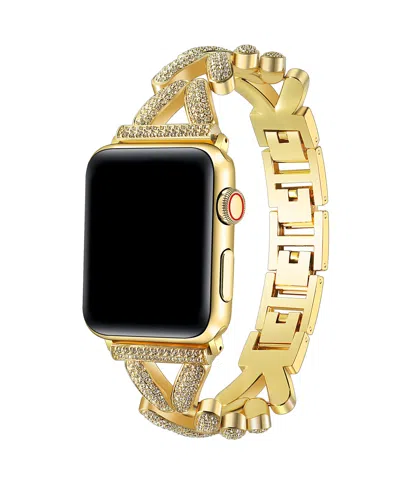 Posh Tech Valentina Stainless Steel And Rhinestone Band For Apple Watch In Gold