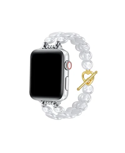 Posh Tech Women's Eloise Cultivated Pearl Band For Apple Watch 38mm, 40mm, 41mm In White With Gold