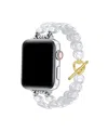 Posh Tech Eloise Faux Pearl Band For Apple Watch 44,45,46,49mm In White With Gold