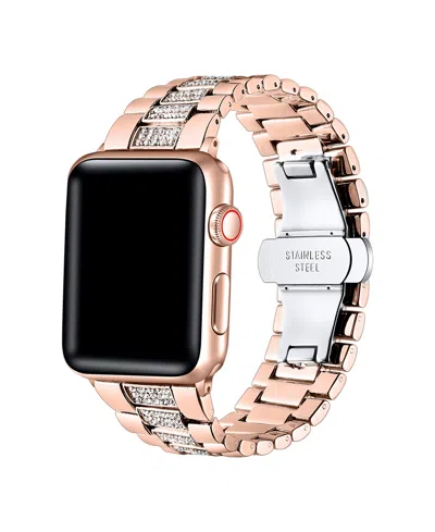 Posh Tech Women's Kristina Rose Gold Stainless Steel Band For Apple Watch Size-38mm,40mm,41mm