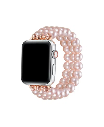 Posh Tech Violet Faux Pearl Band For Apple Watch 40,41,42mm In Rose Gold