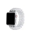 Posh Tech Violet Faux Pearl Band For Apple Watch 40,41,42mm In White