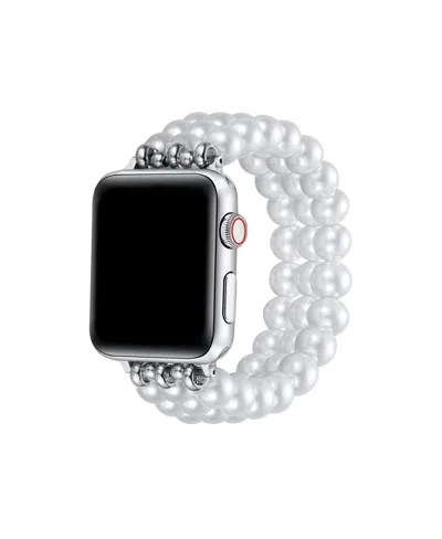Posh Tech Violet Faux Pearl Band For Apple Watch 40,41,42mm In White