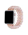 Posh Tech Liz Cultivated Pearl Band For Apple Watch In Rose Gold