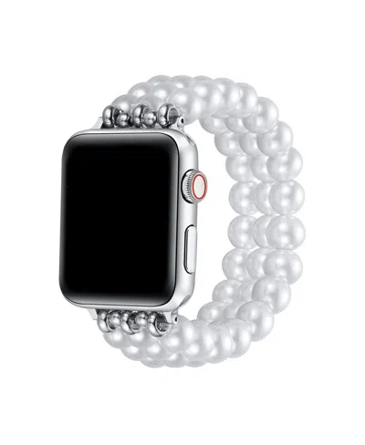 Posh Tech Violet Faux Cultivated Pearl Band For Apple Watch 44,45,46,49mm In White